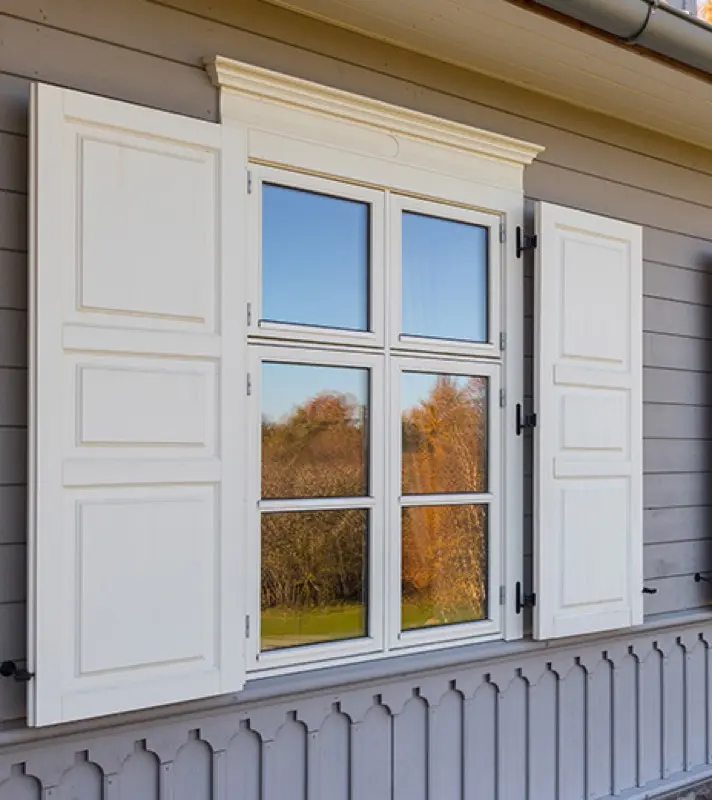Wood window frame detail