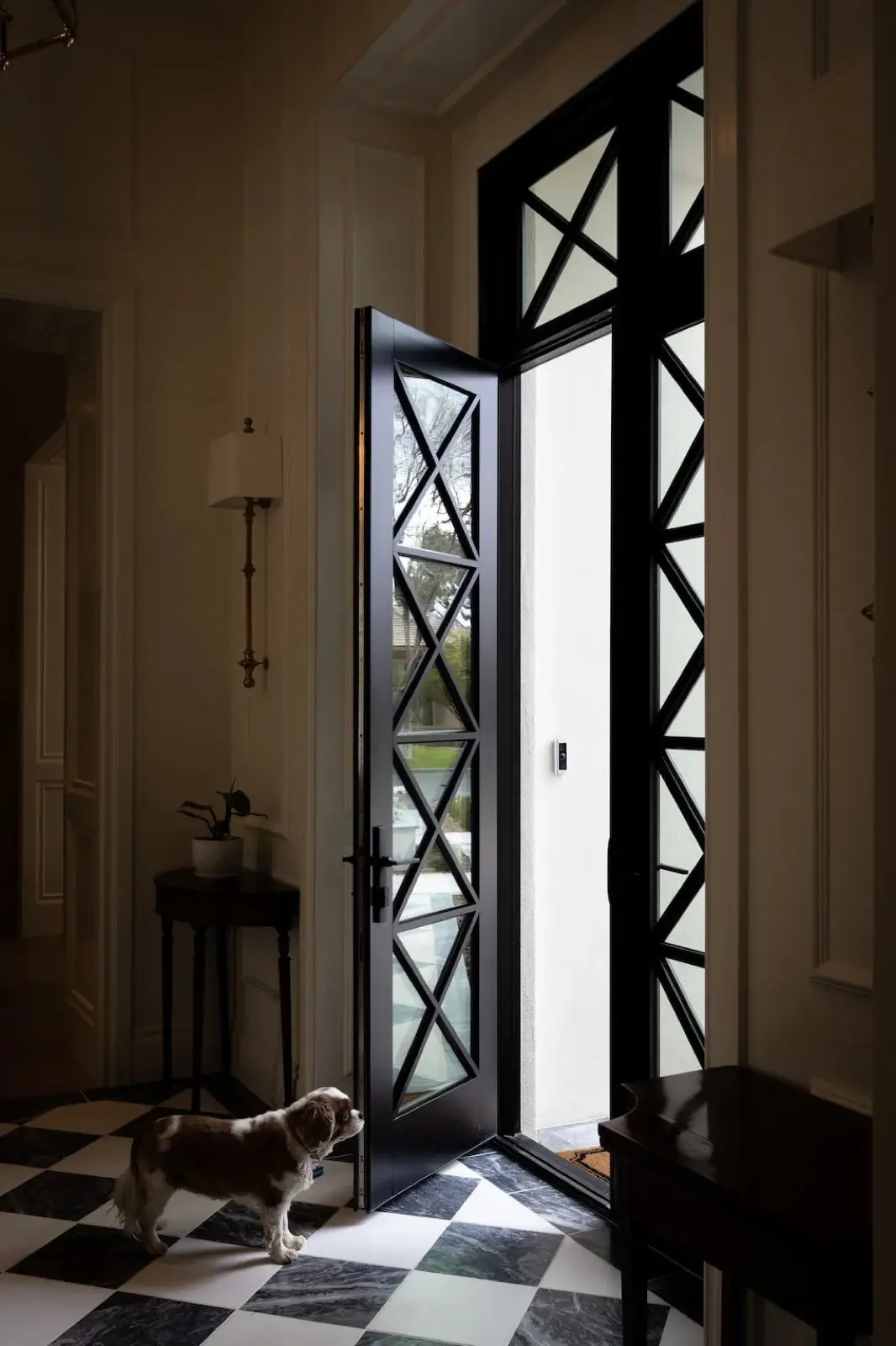 Tall custom glazed opening on a luxury residence