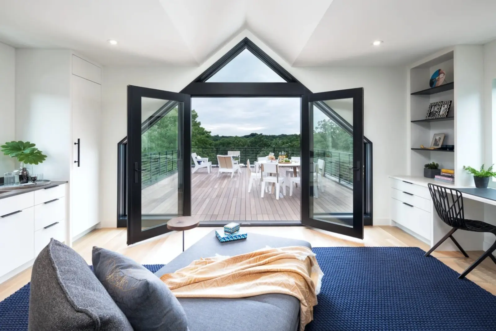 Custom glass door system on a contemporary luxury home